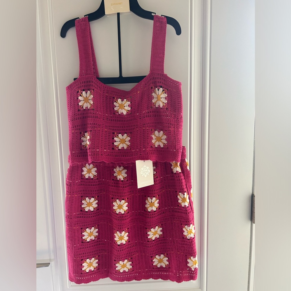 Rebellion Pink Floral Skirt Set